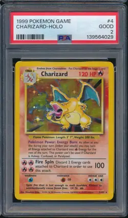 1999 Pokemon Game 4 Charizard Holo PSA 2 Good - 139564029 - Image 1