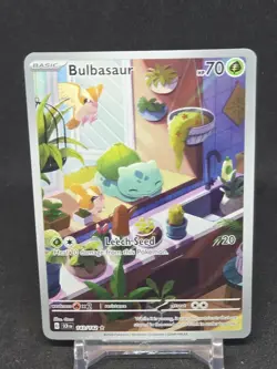 🔥Pokemon Bulbasaur SV07 Stellar Crown Rare Illustration Holo 143/142🔥 - Image 3