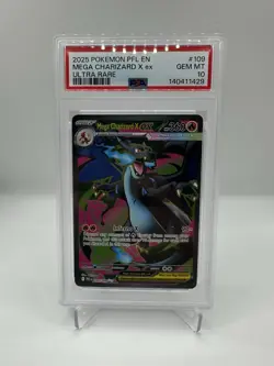 Mega Charizard x EX 109/094 Me02: Phantasmal Flames Holo PSA 10 Gem Mint Pokemon - Image 1