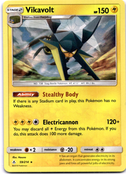 Pokemon TCG Vikavolt 59/214 Unbroken Bonds Holo Rare Lightly Played - Image 1