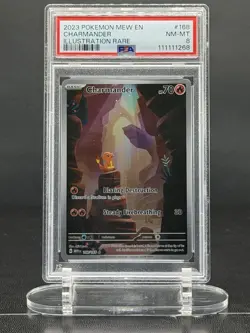 Pokemon Charmander 168/165 Scarlet & Violet 151 Illustration Rare PSA 8 English - Image 1