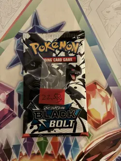 Heavy 22.58g Pokemon TCG SV 10.5 Black Bolt Booster Pack Sealed! - Image 2