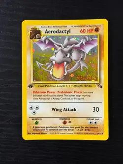Pokemon TCG RARE COSMOS Aerodactyl Prerelease Promo Holo Foil Near Mint European - Image 1