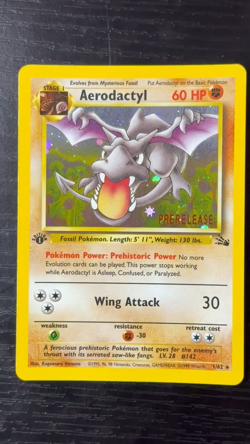Pokemon TCG RARE COSMOS Aerodactyl Prerelease Promo Holo Foil Near Mint European - Image 2