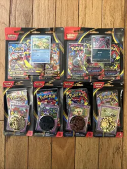 Lot Of Pokemon Blisters: 3 Pack Mega E Psyduck, Phantasmal F Sneasel & 4 Singles - Image 1