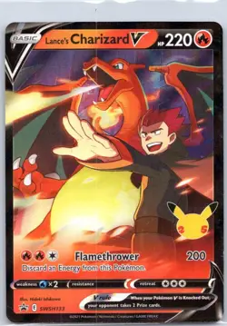 Lance’s Charizard V SWSH133 Full Art Holo 2021 Pokemon Celebrations Black Star - Image 1
