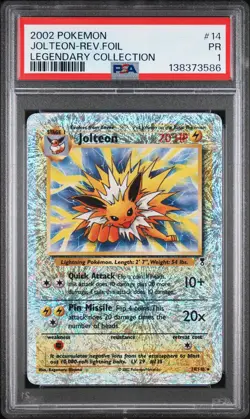 2002 POKEMON LEGEND COLL #14 JOLTEON-REVERSE FOIL PSA 1 - Image 1
