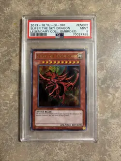 2013 Yugioh Legendary Collection LC01-EN002 Card Slifer Sky Dragon PSA 9 MINT - Image 1