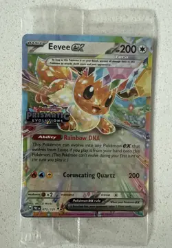 Eevee EX 075/131 Pokemon Prismatic Evolutions Stamped Card SEALED - Image 1