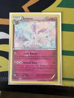 Pokemon Card TCG Sylveon 72/111 XY Furious Fists Cracked Ice Holo Rare 2014 LP - Image 1
