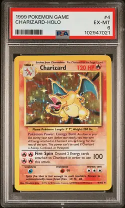 1999 POKEMON GAME #4 CHARIZARD-HOLO PSA 6 - Image 1
