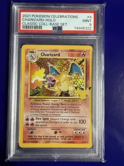 2021 Pokemon Celebrations Charizard #4 HOLO Classic Collection - PSA 9 - Image 1