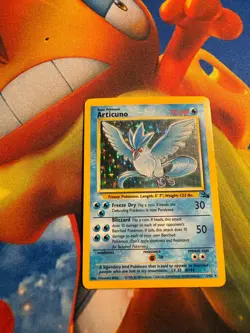 Articuno Pokemon Fossil 2/62 Holo Unlimited ERROR Additional White Ink - Image 1