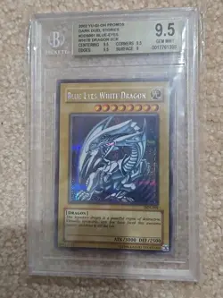2002 Yu-Gi-Oh! BGS 9.5 Blue Eyes White Dragon DDS-001 Secret Rare Yugioh English - Image 1