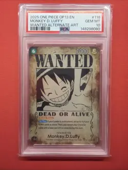 2025 ONE PIECE CARRYING ON HIS WILL WANTED ALT ART #118 MONKEY D. LUFFY PSA 10 - Image 1