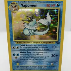 1999 Vaporeon Holographic Jungle Set Pokemon Card Lightly Played - Image 2