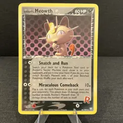 Rocket's Meowth 46/109 Team Rocket Returns Vintage 2004 Pokemon TCG Card - Image 1