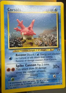 Corsola 37/75 | Neo Discovery | Uncommon | Pokemon Card TCG | NM/M - Image 1