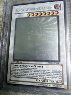 Yugioh Black-Winged Dragon Ghost Rare 1st Edition TSHD-EN040 NM - Image 1
