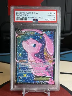 2013 POKEMON B&W LEGEND TREASURES RADIANT COLL #RC24 FULL ART/MEW EX PSA 8 - Image 1