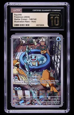 💎 Squirtle Pokemon~ Stellar Crown #148 GRADE 10 PRISTINE GOLD LABEL!💨 - Image 1