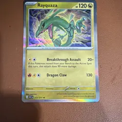 Pokemon Rayquaza 153/217 Holo Rare Basic Dragon HP 120 Pokemon TCG Card - Image 1