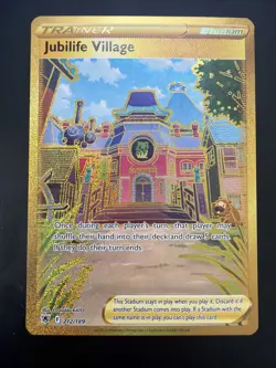Pokemon TCG Jubilife Village Gold Secret Rare Card 212/189 Astral Radiance - Image 1