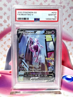 PSA 10 GEM MINT Mewtwo V 072/078 Pokemon GO Holo Pokemon Card - Image 1