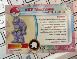 1999 Topps Pokemon Machoke #67 Holo Foil Card Black Logo nm condition - Image 2