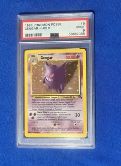 Pokemon TCG Gengar Fossil Holo Card 5/62 PSA 9 - Image 1