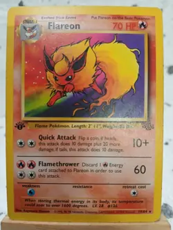 Flareon 19/64 Jungle 1st Edition Non-Holo Vintage Rare WOTC Pokemon TCG - Image 1