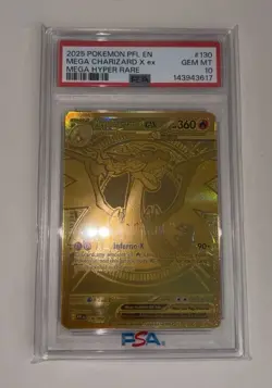 Mega Charizard X ex GEM MT Mega Hyper Rare PSA 10 2025 Pokemon PFL EN #130 - Image 4