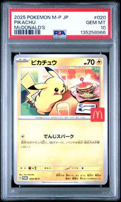 2025 POKEMON JAPANESE M-P PROMO MCDONALD'S #020 PIKACHU PSA 10 - Image 1