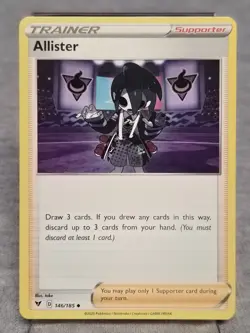 2020 Pokemon Sword & Shield Vivid Voltage 146/185 UNCOMMON Allister Trainer - Image 1