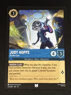 Disney Lorcana Whispers in the Well Judy Hopps-On the Case 137/204 NM - Image 1