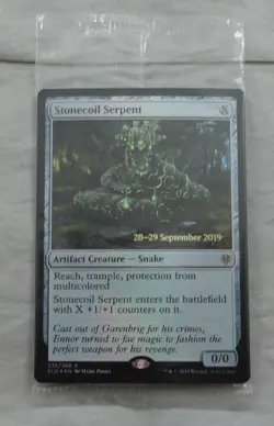 Stonecoil Serpent Prerelease Foil Card Rare Magic The Gathering NM (ELD) - Image 1