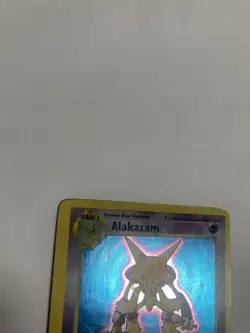 Pokemon Alakazam 1/102 Base Set (Shadowless) Unlimited Holo HP Off-Center - Image 4