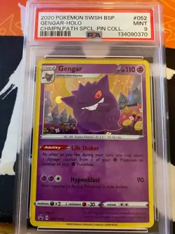 2020 POKEMON SWSH BLACK STAR PROMO #052 GENGAR-HOLO PSA 9 - Image 1