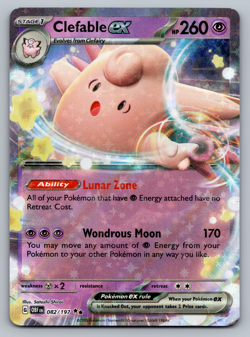 Clefable ex Pokemon Obsidian Flames 082/197 Double Rare NM - Image 1