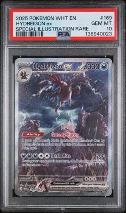 2025 HYDREIGON ex PSA 10 SPECIAL Illustration RARE Pokemon 169/086 White Flare - Image 1