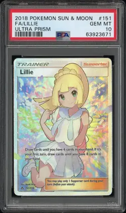 Pokemon 2018 Lillie 151/156 Full Art Sun & Moon Ultra Prism PSA 10 GEM MINT - Image 1