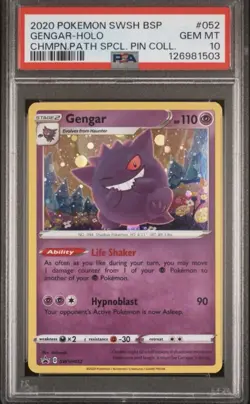 2020 POKEMON SWSH BLACK STAR PROMO #052 GENGAR-HOLO PSA 10 - Image 2