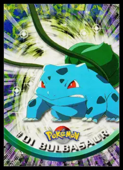 Bulbasaur #01 Pokemon TOPPS Series 1 TV Animation Black Label #1 - Image 1