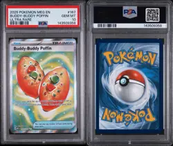2025 POKEMON MEG EN-MEGA EVOLUTION ULTRA RAREBUDDY-BUDDY POFFIN 167 PSA 10 - Image 1