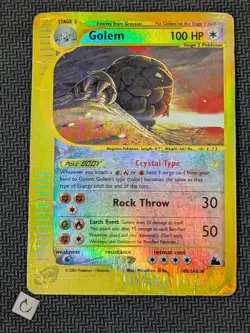 Golem 148/144 - Skyridge Crystal Reverse Holo Secret Rare Pokemon VERY DMG - Image 1