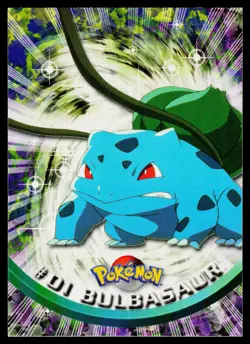 Bulbasaur #01 Pokemon TOPPS Series 1 TV Animation Blue Label - Image 1