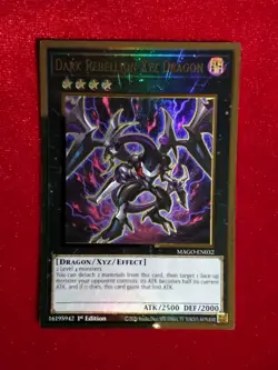 Yu-Gi-Oh! Dark Rebellion Xyz Dragon MAGO-EN032 Gold Rare 1st Ed. Unplayed Mint+ - Image 1