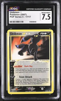 CGC 7.5 Umbreon Gold Star 2007 POP Series 5 17/17 Pokemon Card - Image 1
