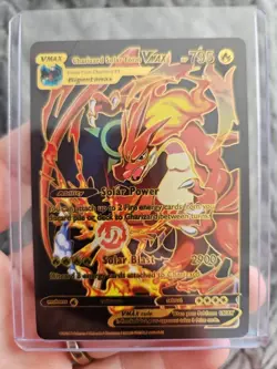 Charizard Solar Form Vmax Black Foil Fan Art Vinyl Collector Pokemon Card Power - Image 1