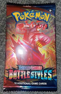 Pokemon TCG Sword & Shield Battle Styles Card Pack - Multicolor Unopened - Image 1